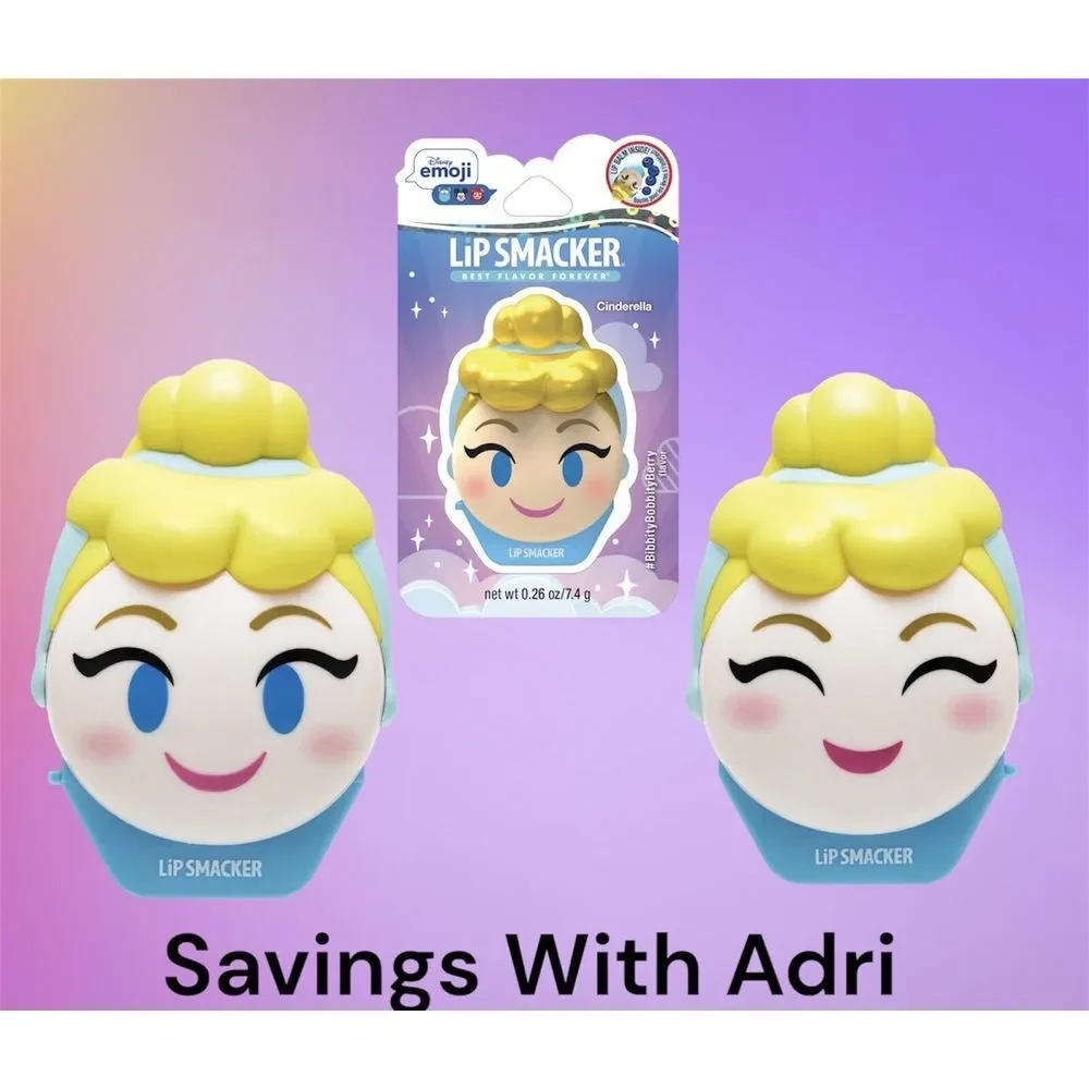 Lip Smacker Disney Cinderella Emoji Lip Balm Flavored, Bibbity Bobbity Berry